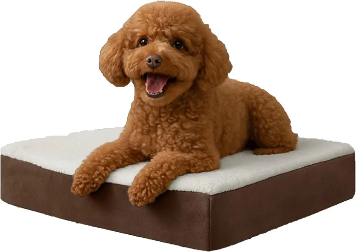 PETMAKER Memory-foam crate bed, 20 x 15 x 4 in; Brown; small dogs up to 20 lb
