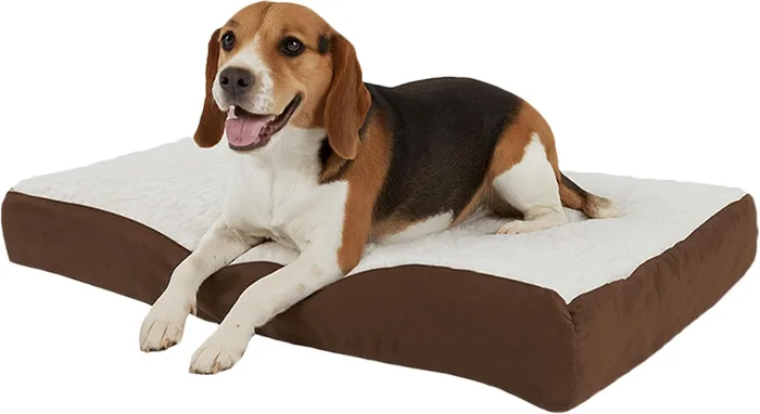 PETMAKER Memory-foam bed, 30 x 20.5 x 4 in; Brown; medium dogs up to 45 lb