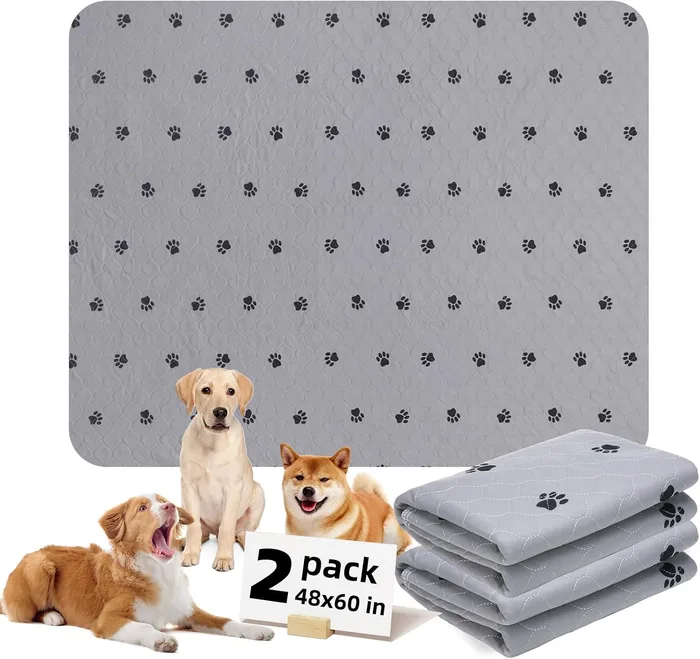 PUPTECK Washable pee pads, 48 x 60 in; 2 pack