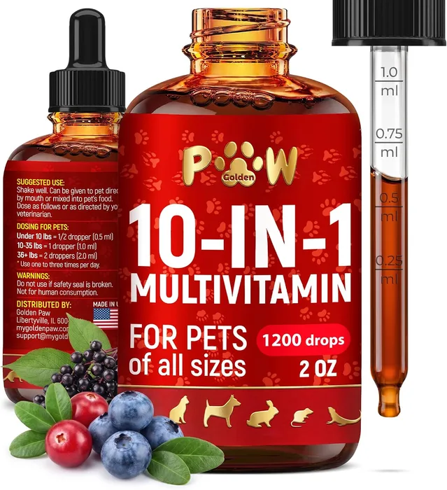 Golden Paw Liquid multivitamin, Liquid multivitamin with glucosamine; 2 oz