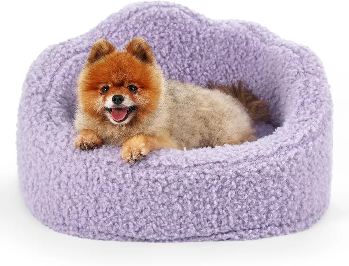 Lesure Cloud bolster bed, Purple; Small dogs up to 25 lb