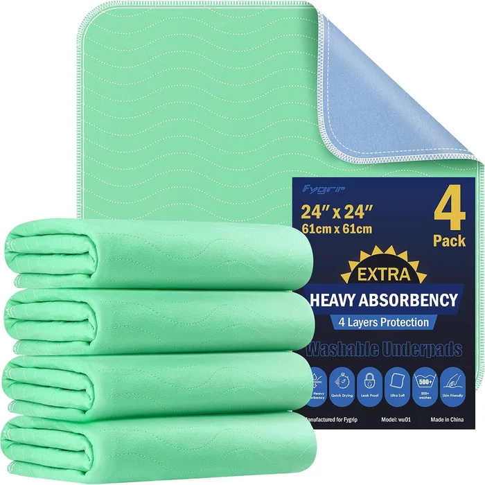 FYGRIP Washable underpads, 24 x 24 in; 4 pack