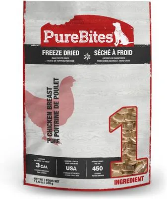 PureBites Freeze-dried chicken breast treats, Chicken Breast; 11.6 oz bag
